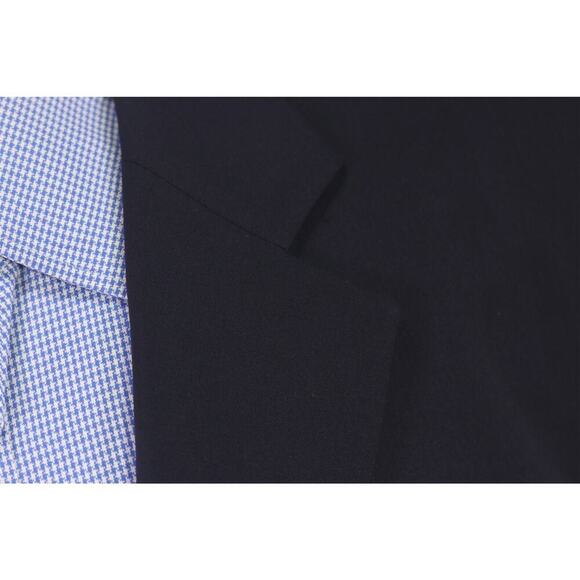 John Varvatos Solid Black Wool Stretch 2-Btn Blazer Jacket 42L - Picture 5 of 9